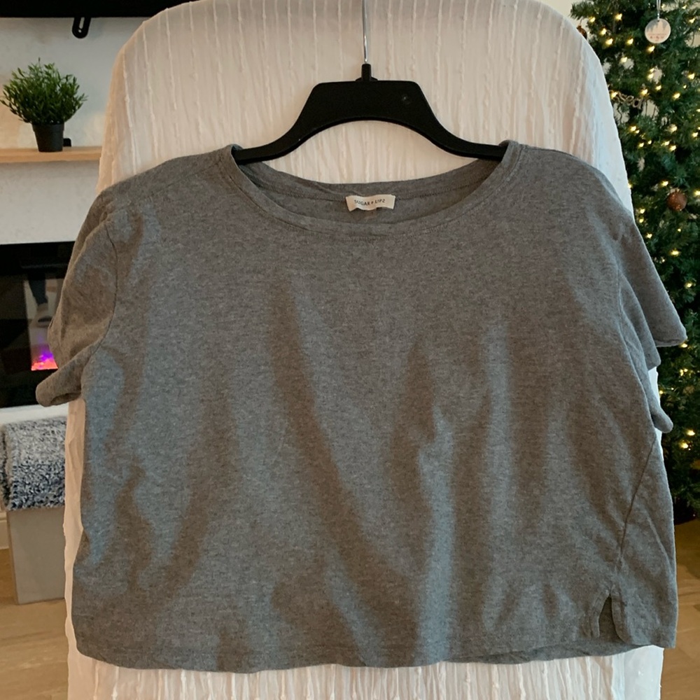 Sugarlips Cropped Tshirt - Grey - S